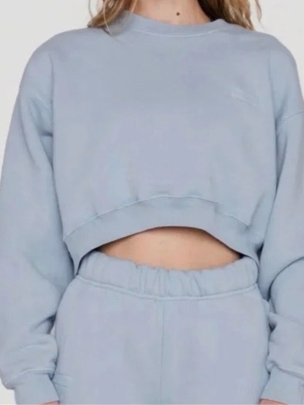 SET Active Light Blue Cropped Sweatshirt Small